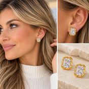 Square Zircon Earrings New RTS