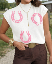 Corded Horseshoe Ribbed Sweater