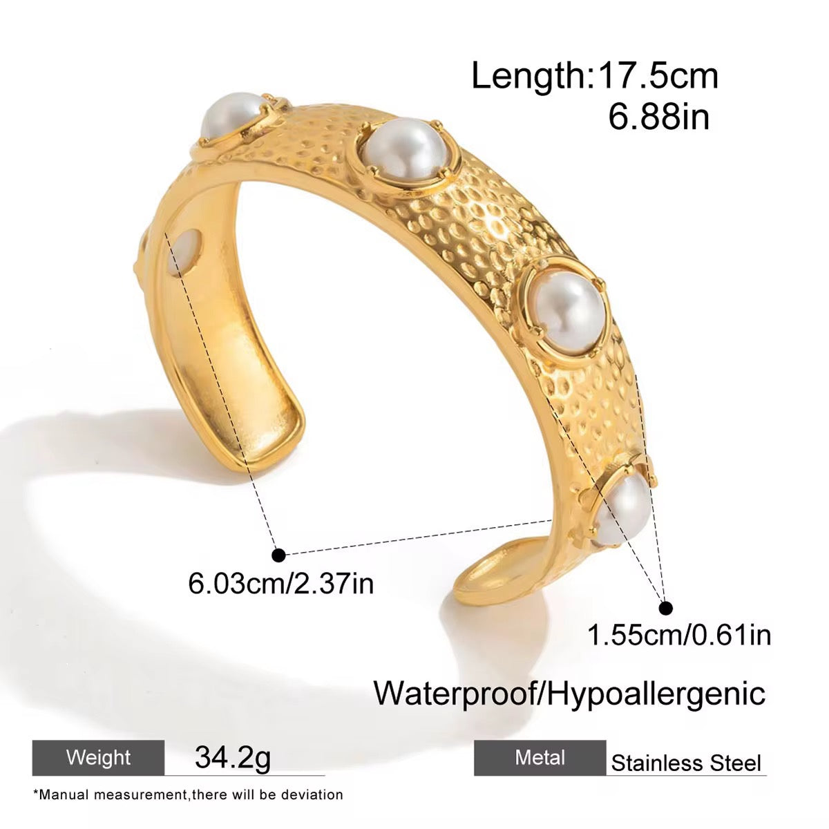 Hammered Textured Open Bangle New RTS