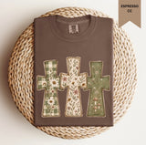 Three Floral Crosses Tee.