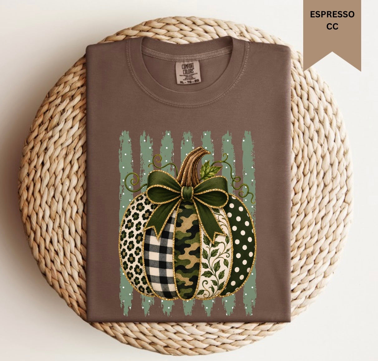 Green Stripe Camo Pumpkin Tee.