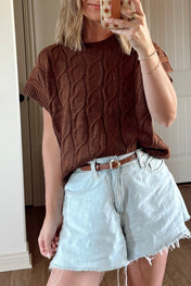 Dark Brown Cable Sweater