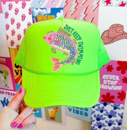 Just Keep Swimming Trucker Hat