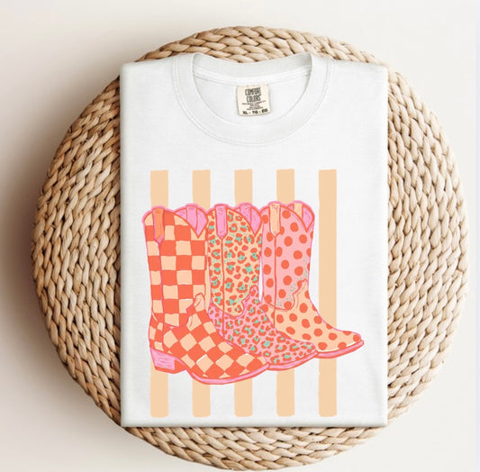 Stripe Multiprint Boots Tee.