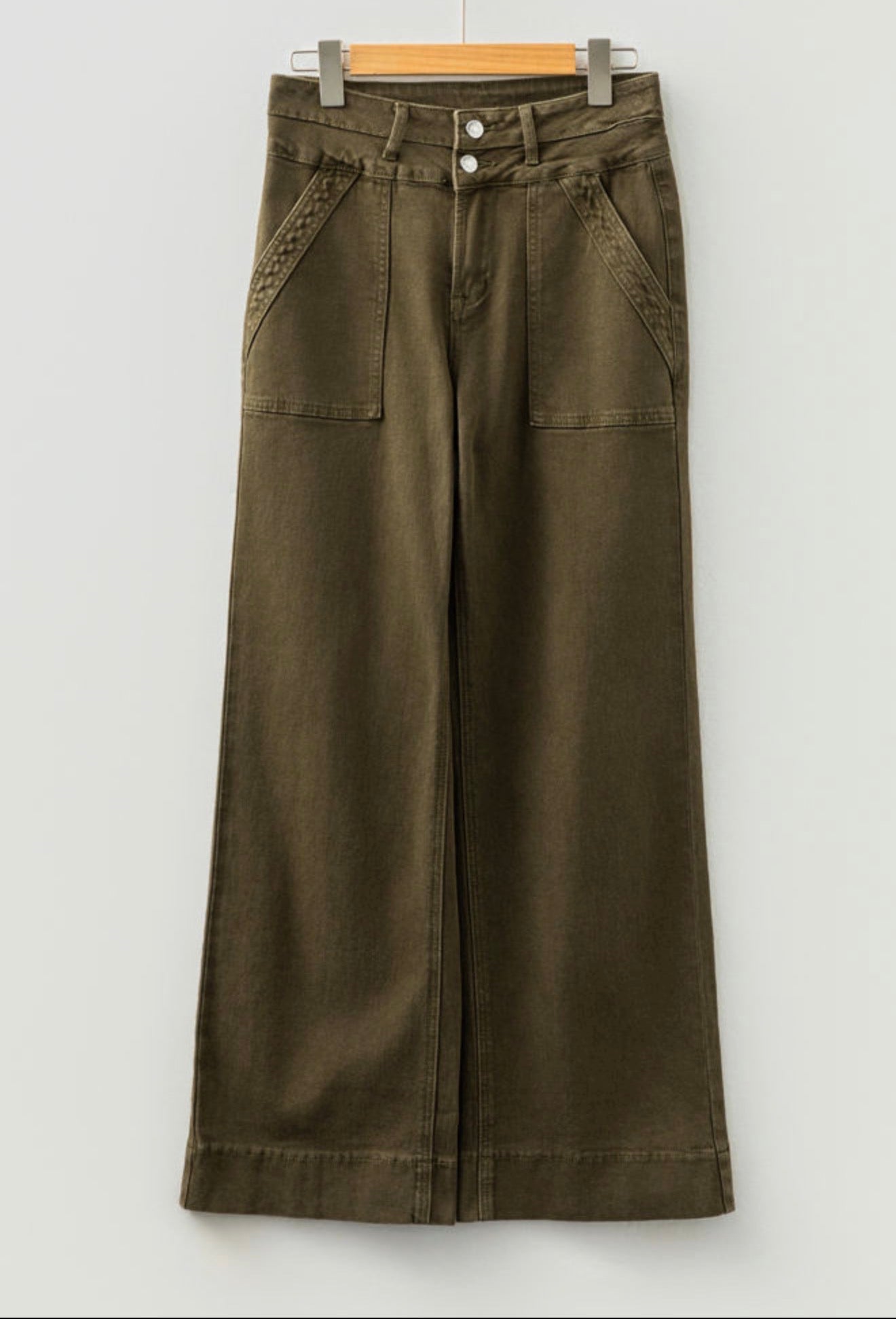 Green Loose Straight Jeans