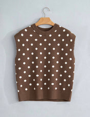 Round Neck Polka Dot Sweatshirt Full Run RTS