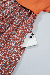 Orange Floral 2 in 1 Mini Dress