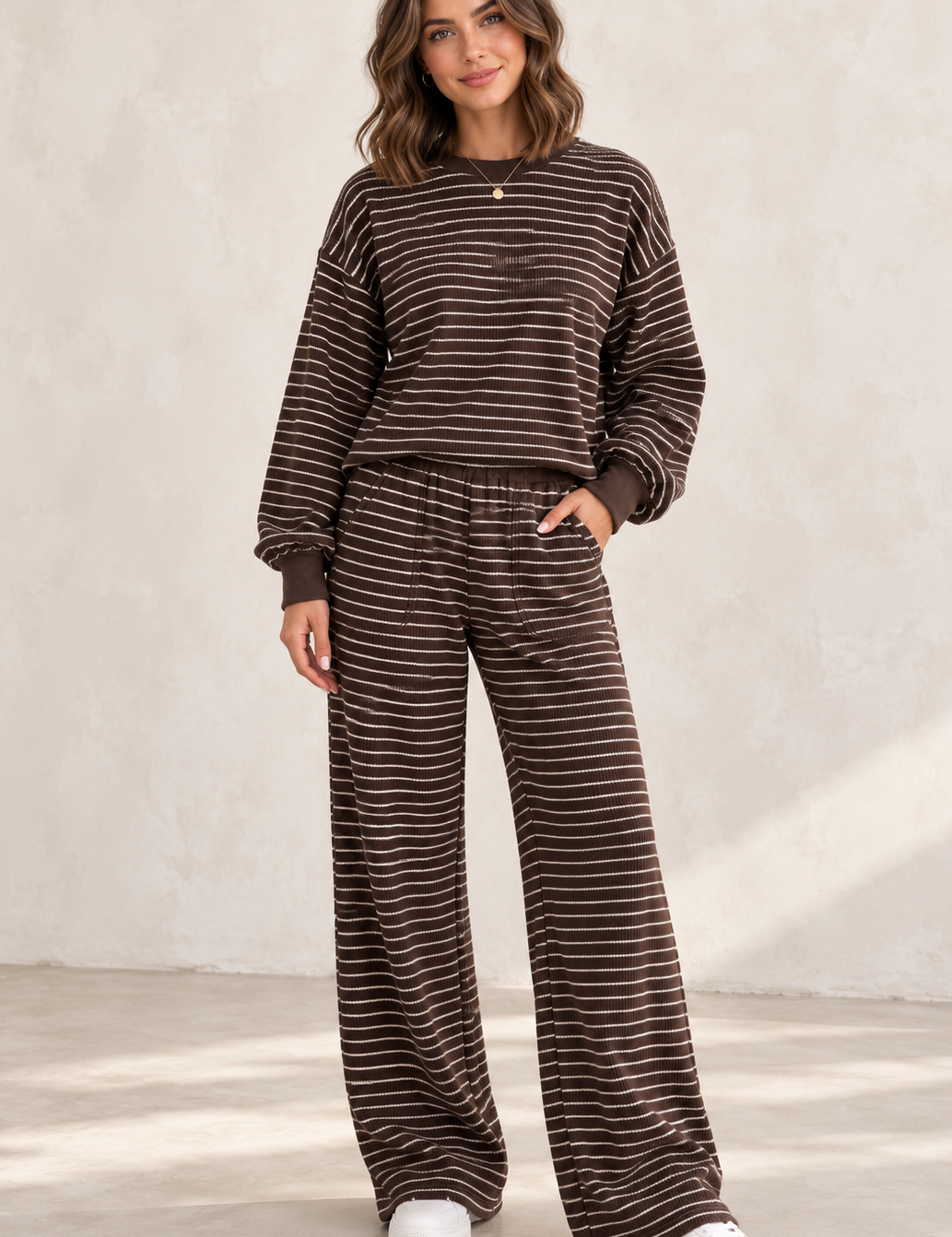 Stripe Terry Knit Set
