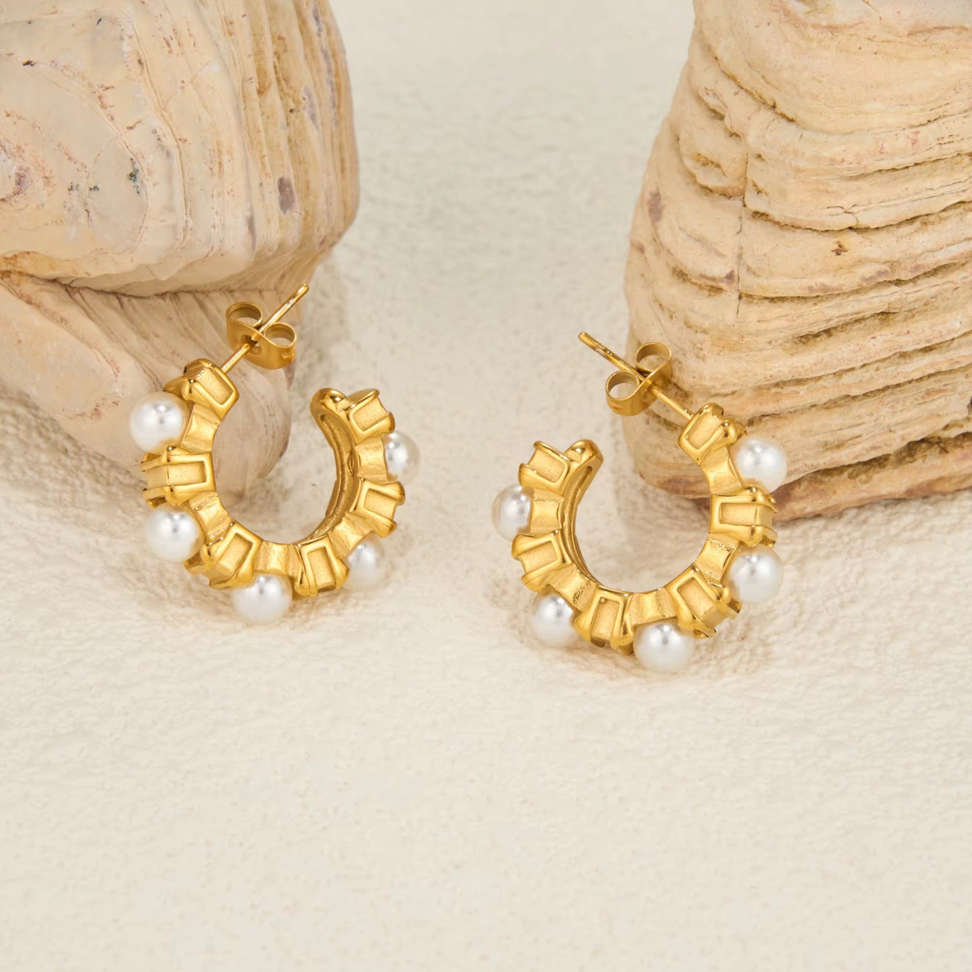 Pearl Hoop Earrings RTS