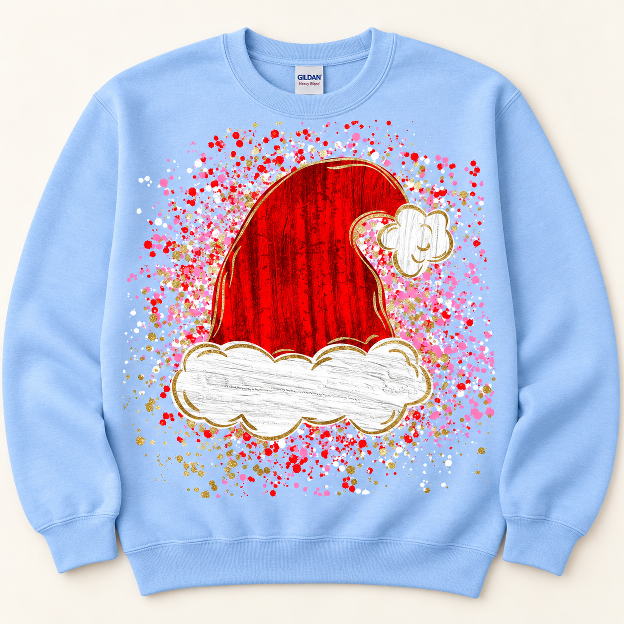 Splatter Santa Hat Sweatshirt.