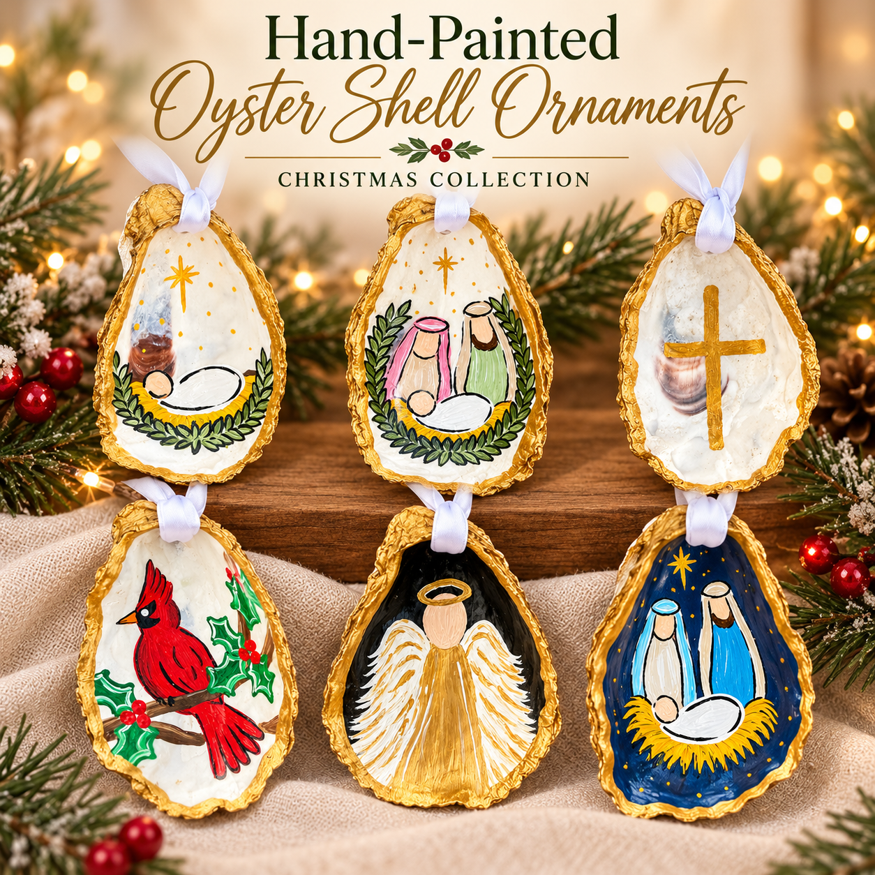 Handmade Oyster Ornament