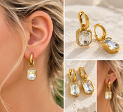 Emerald Cut Earrings New RTS