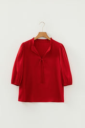 V Neck Bow Blouse