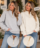 Fleece Half Zip Zenana Sweatshirt