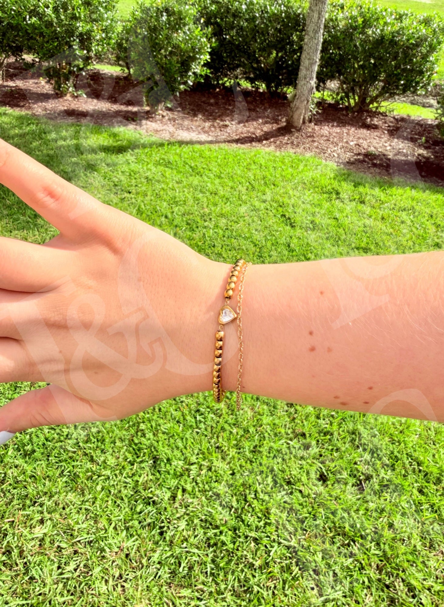 Heart Beaded Chain Bracelet New RTS