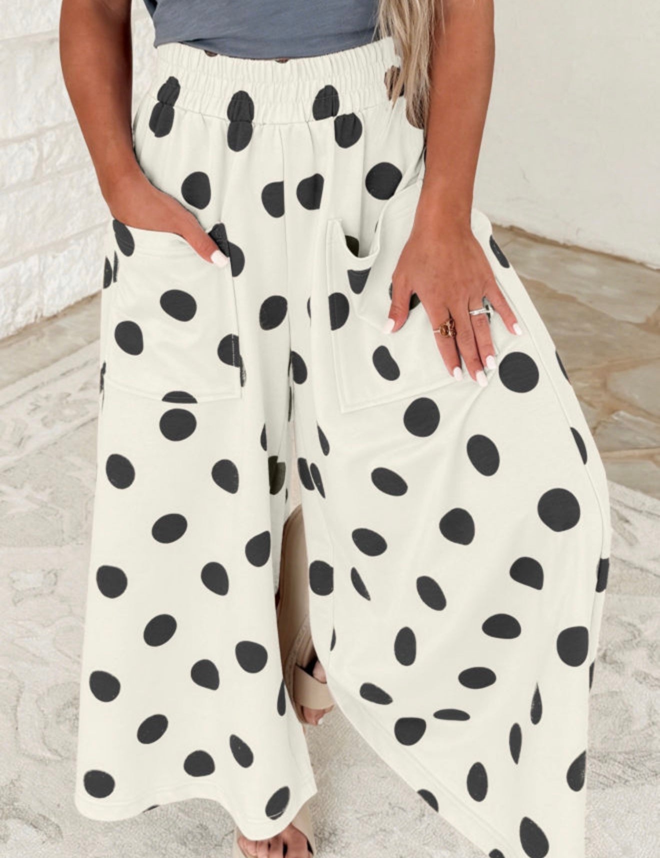 Polka Dot Wide Leg Pants
