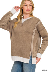 Fleece Acid Wash Zenana Pullover RTS