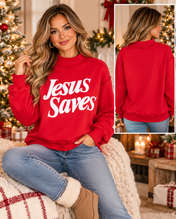Jesus Saves Mock Neck Sweatshirt