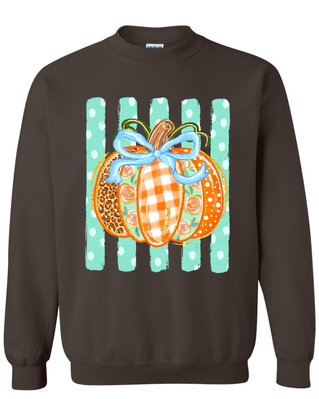 Gildan Polka Dot Pumpkin Sweatshirt.
