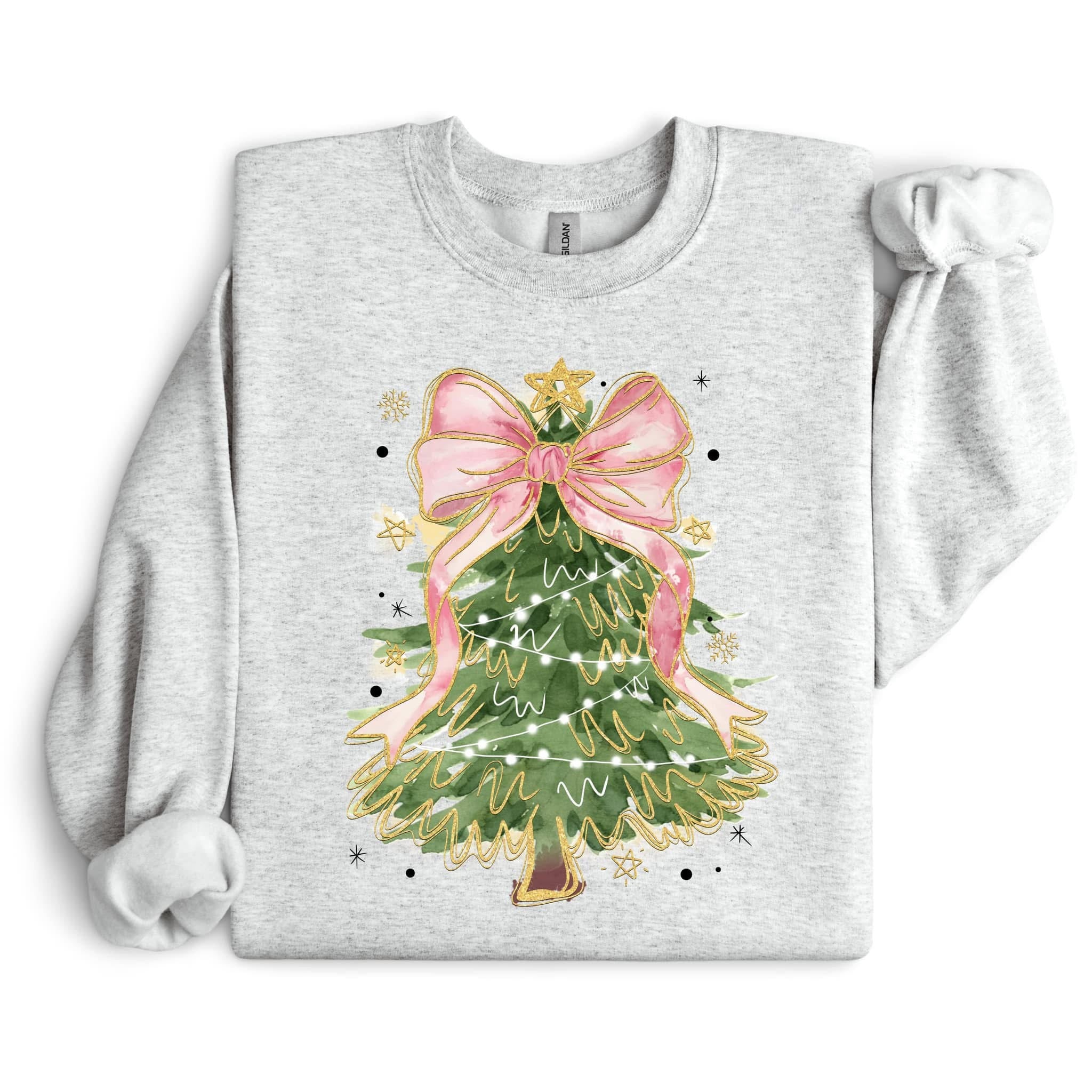 Pretty Pink Bow Tree Sweatshirt.