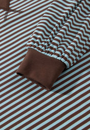 Brown Stripe Two Piece Set