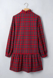 Red Plaid Shift Mini Dress