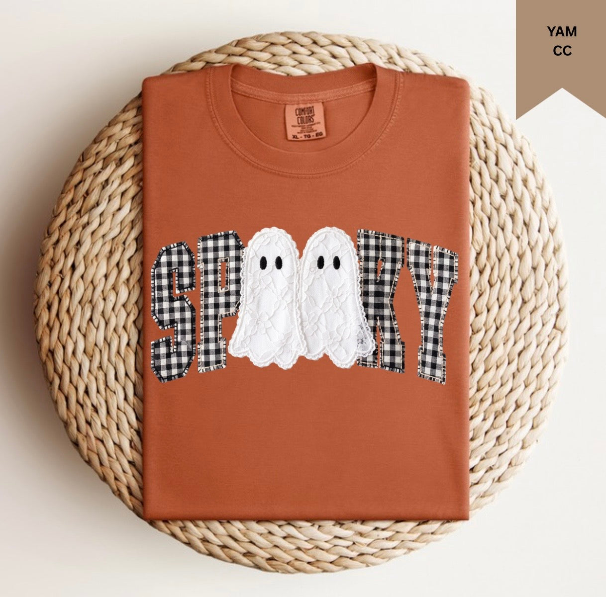 Checkered Spooky Ghost Tee.