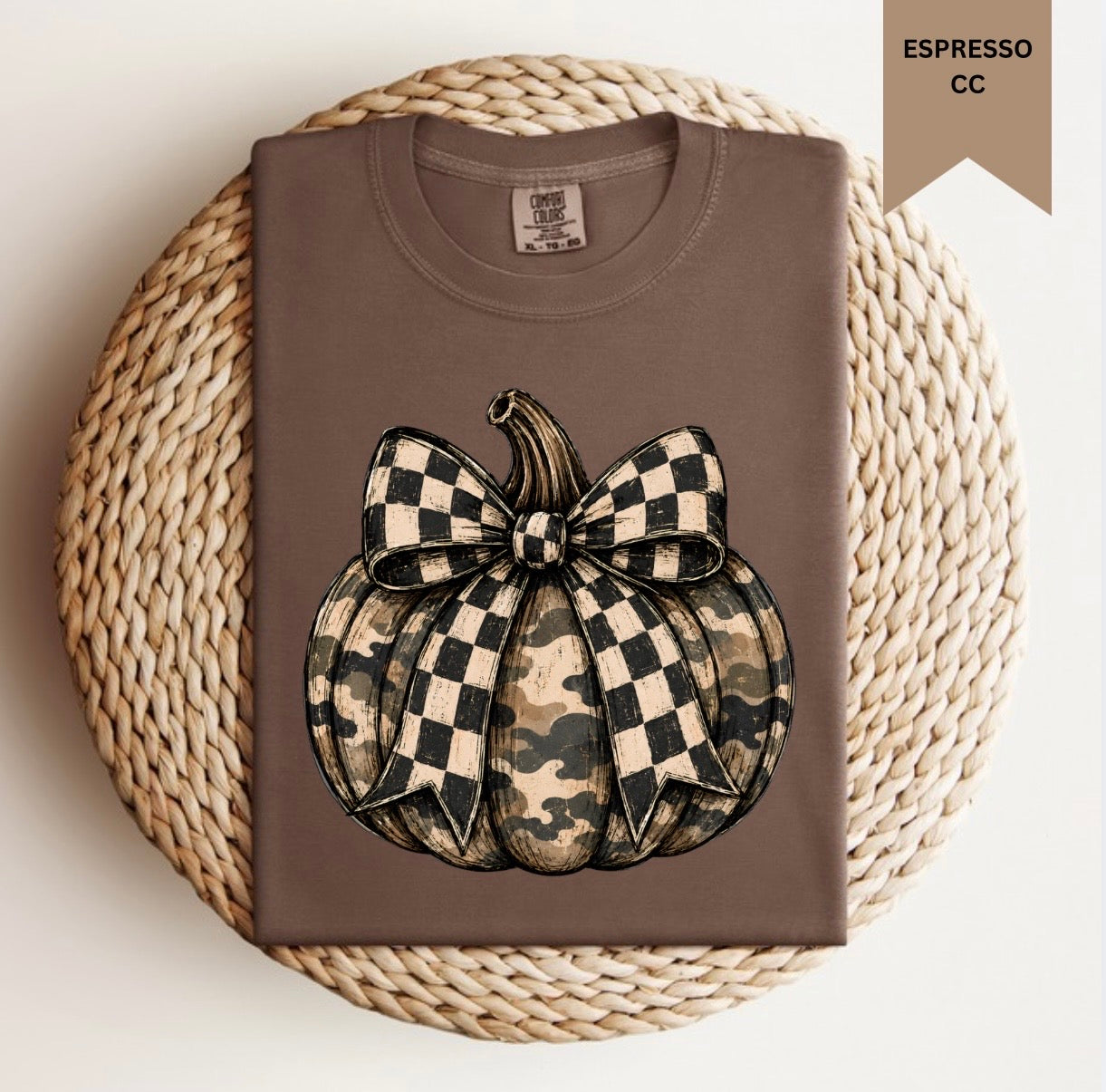 Camo Checkered Pumpkin Tee.