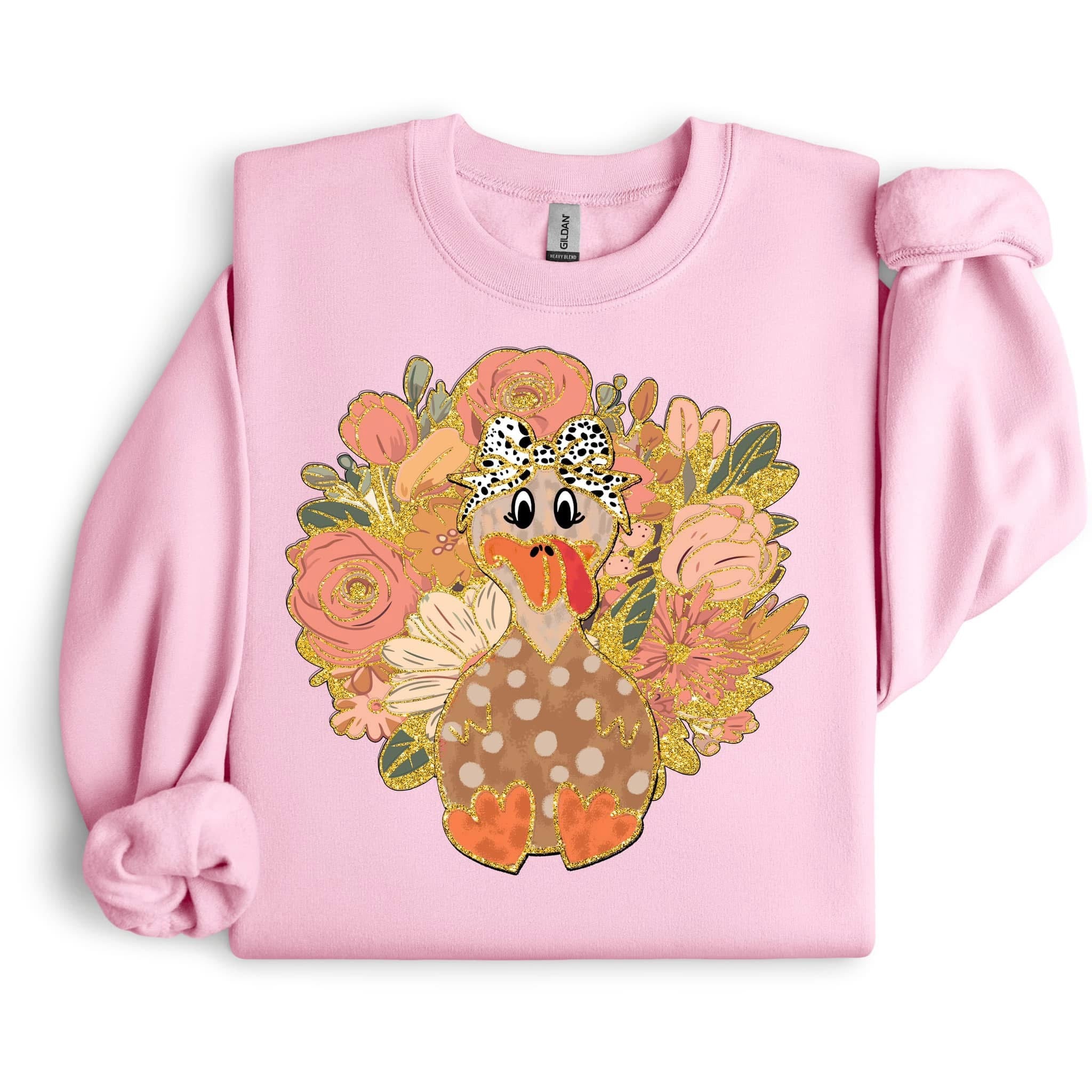 Preppy Floral Turkey Sweatshirt.
