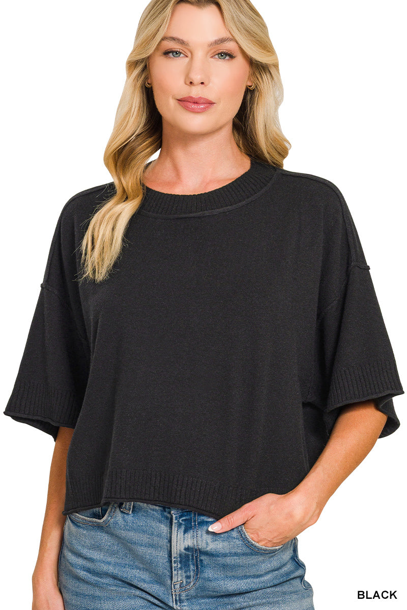 Mock Neck Boxy Sweater