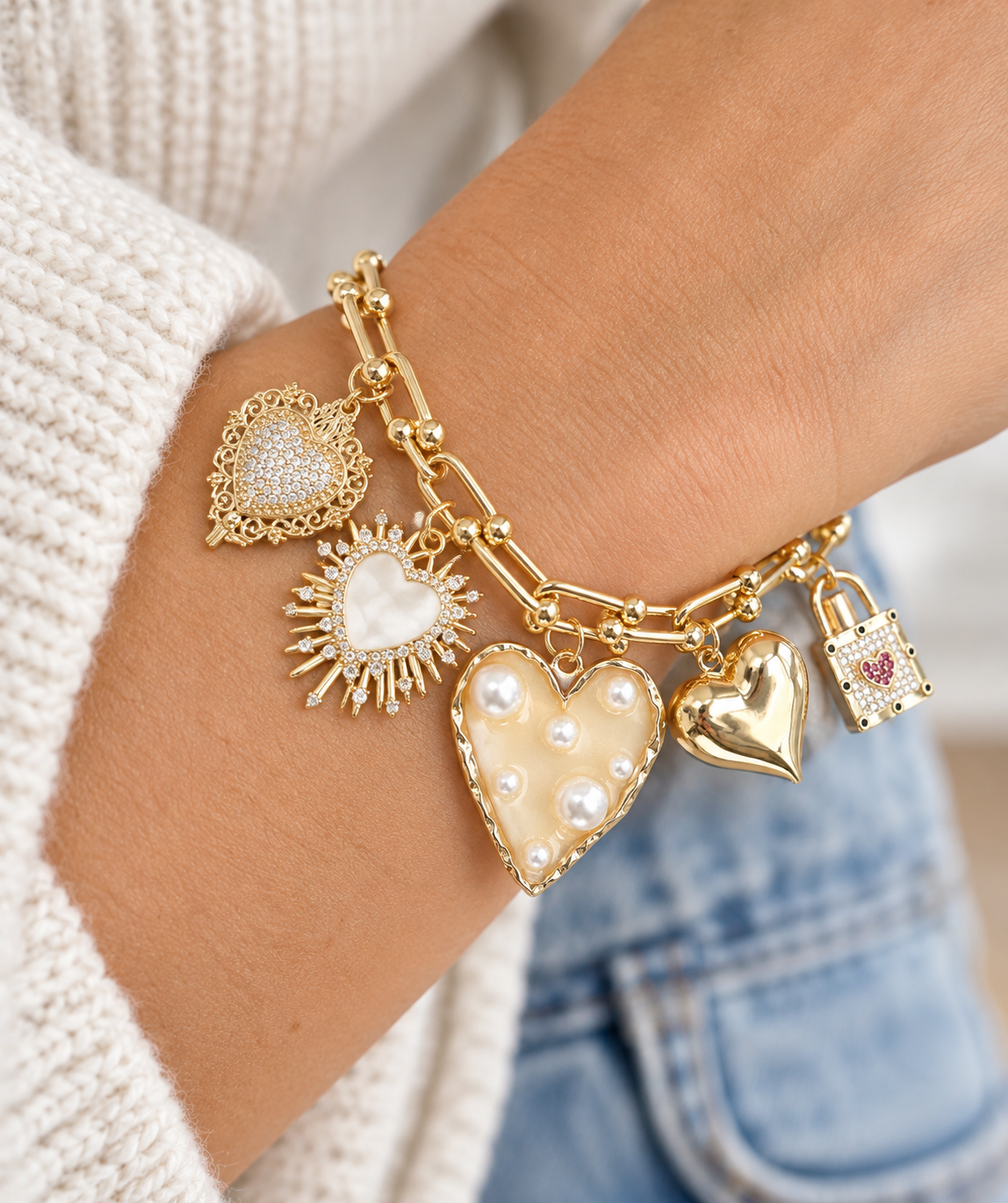 Heart Charm Bracelet RTS