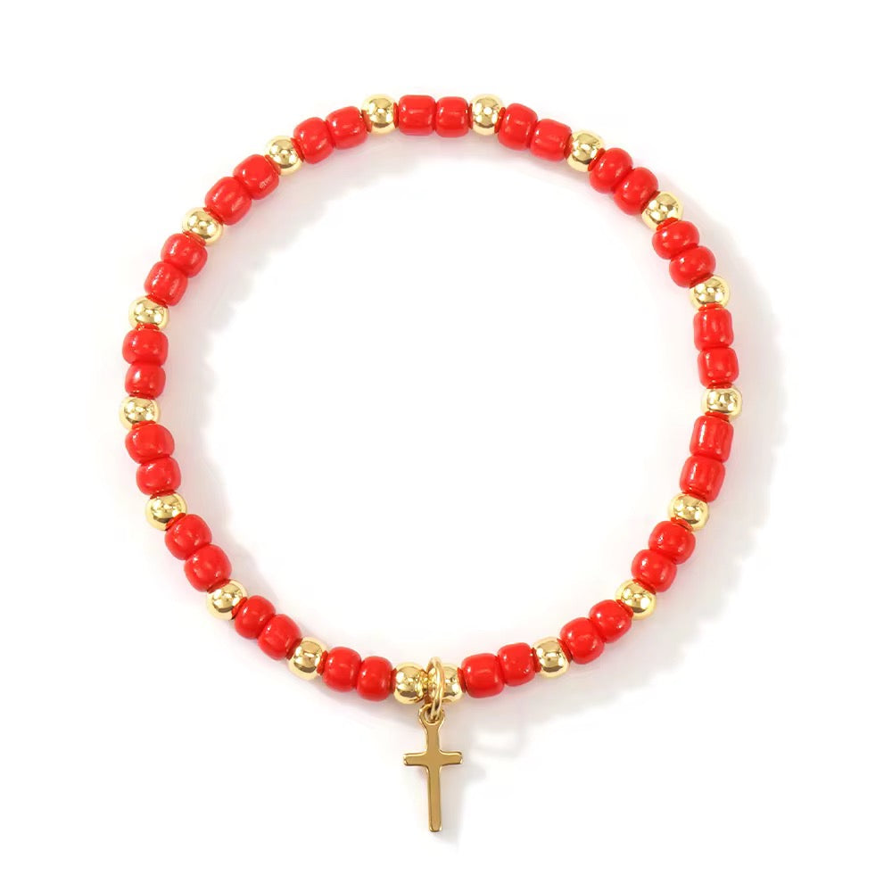 Cross Beaded Bracelet