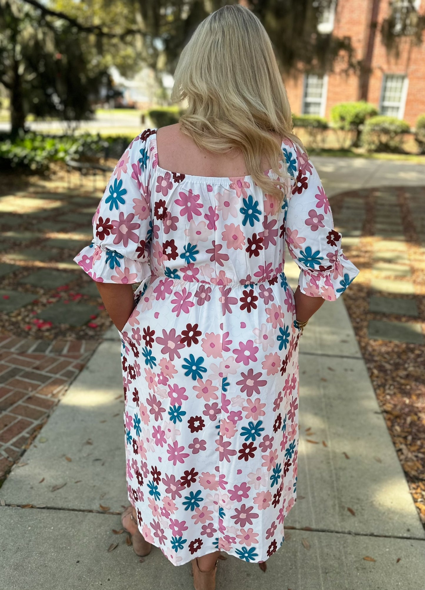 Smocked Plus Size Floral Dress RTS