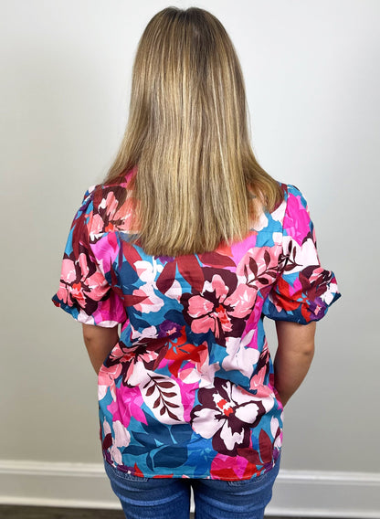 Floral Puff Top RTS
