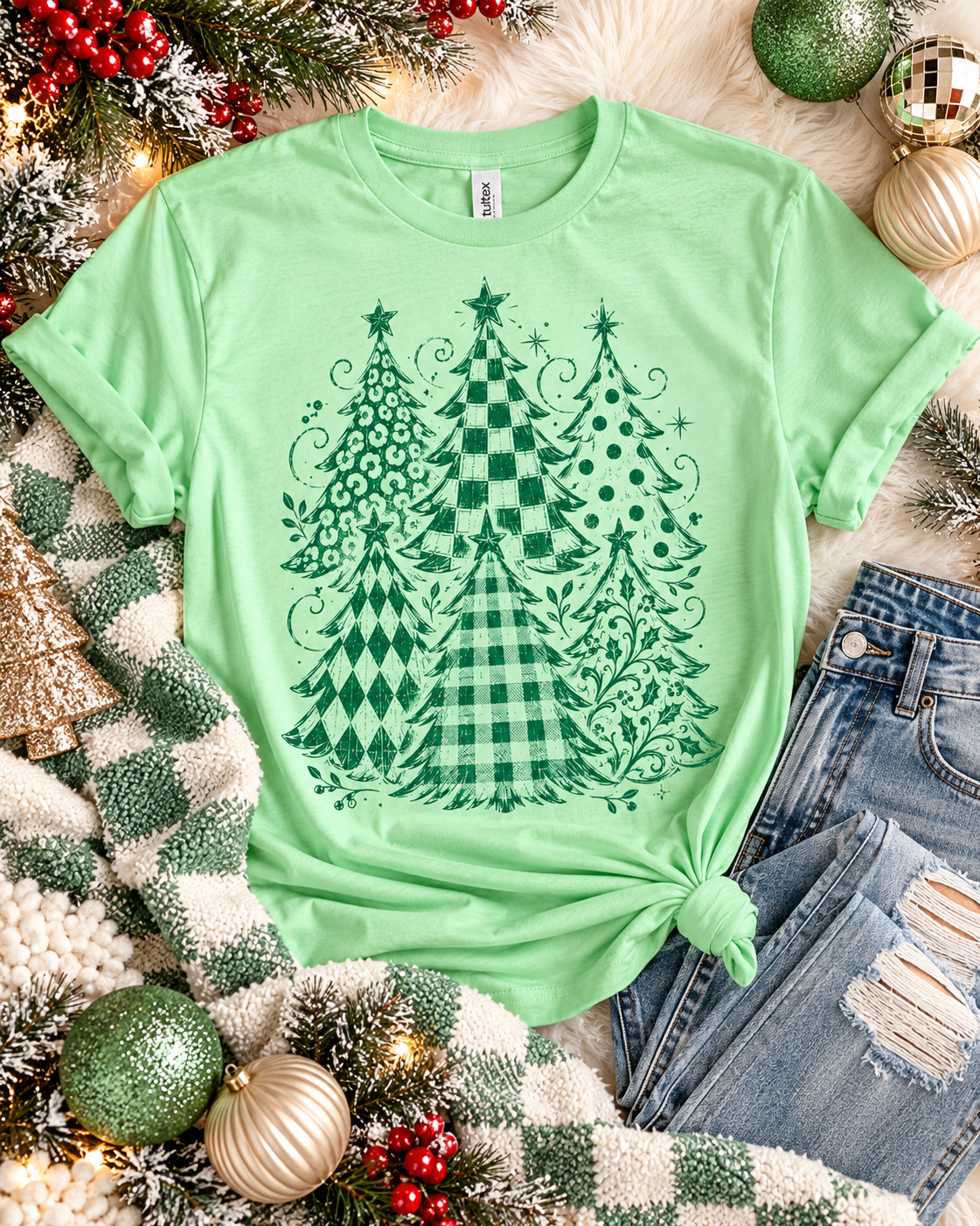 Tultex Multiprint Trees Tee.