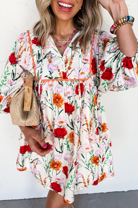 Floral Ricrac Trim Dress LT