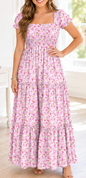 Floral Shirred Spring Maxi RTS