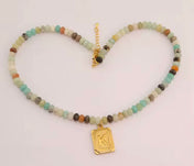 Beaded Gold Plated Initial Necklace