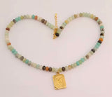Beaded Gold Plated Initial Necklace