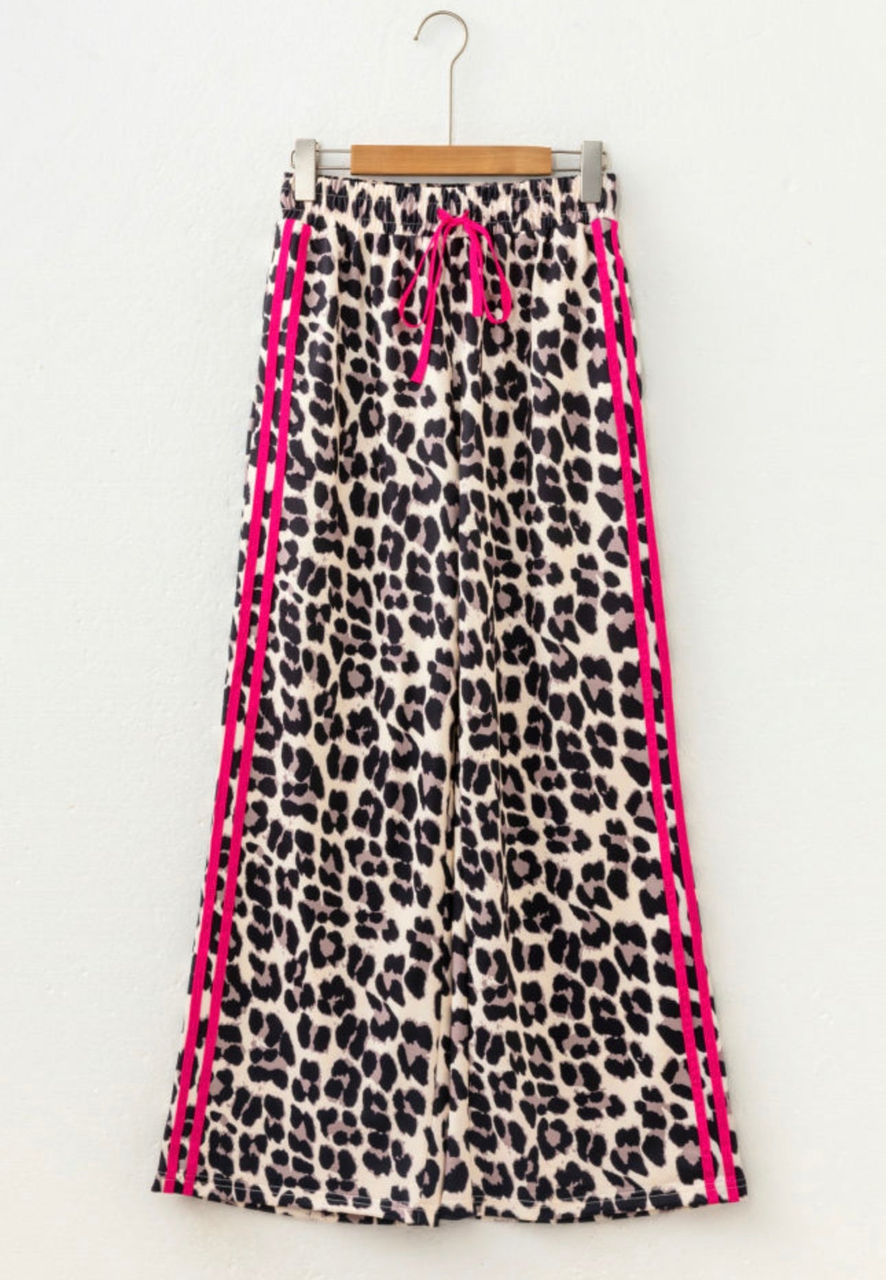 Pink Side Stripe Leopard Pants