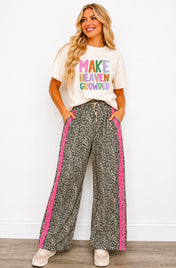 Wild Leopard Lace Detail Pants