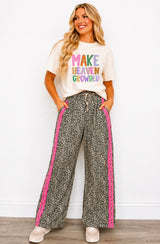 Wild Leopard Lace Detail Pants