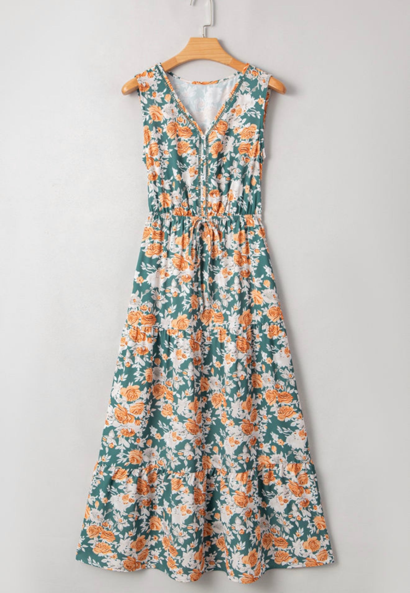 Green Floral Print Dress