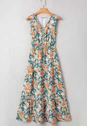 Green Floral Print Dress