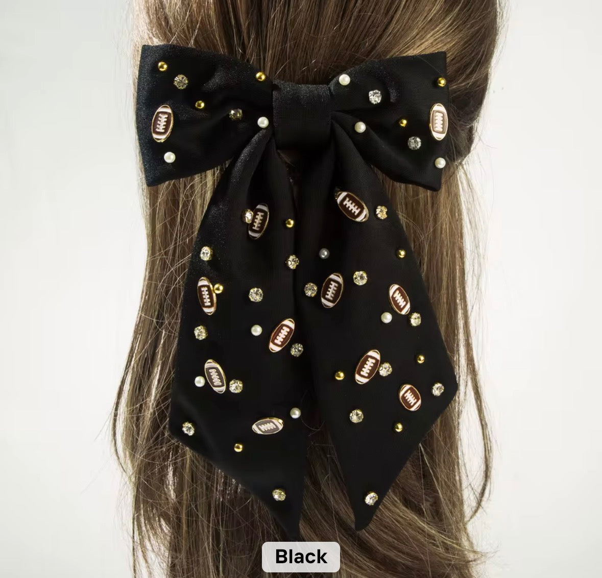 Football Rhinestone Bows