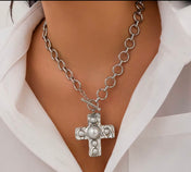 Hammered Cross Necklace