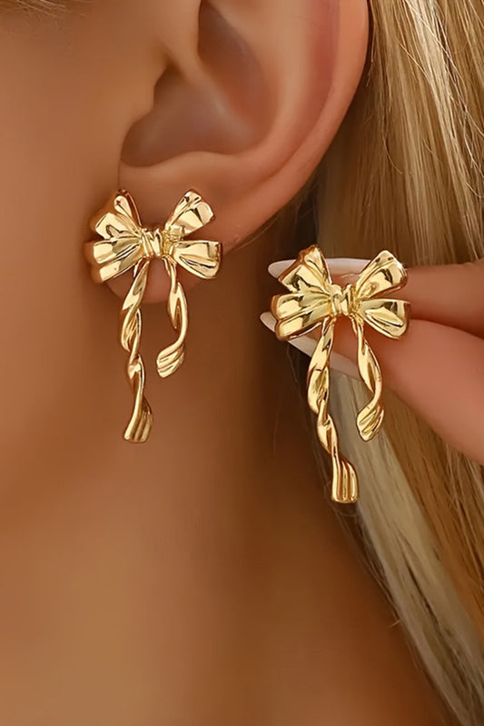 Gold Bow Knot Studs New RTS