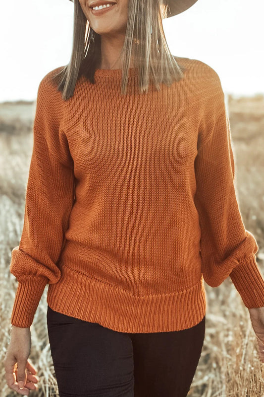 Gold Flame Ribbed Sweater FB