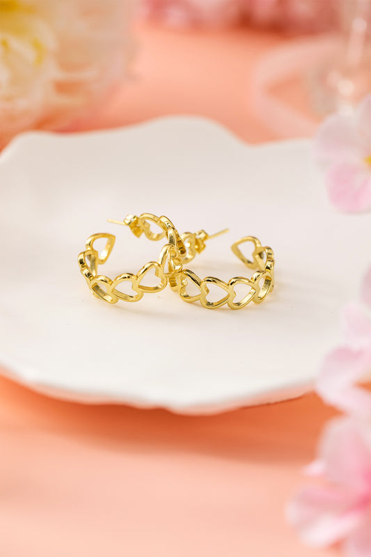 Gold Heart Hoop Earrings NEW RTS