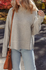 Gray High Neck Sweater